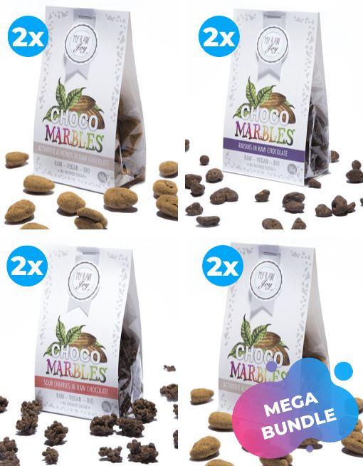 Choco Marbles - Hazelnuts Choco Marbles MyRawJoy MEGA MIX | 8 BAGS - 2 OF EACH FLAVOUR | €2.77 PER BAG 