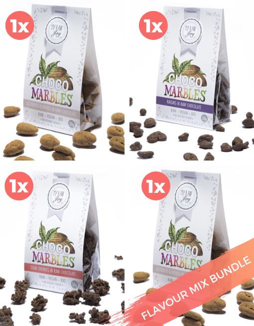 Choco Marbles - Sour Cherries Choco Marbles MyRawJoy FLAVOUR MIX BUNDLE | 4 BAGS - 1 OF EACH FLAVOUR | €2.83 PER BAG 