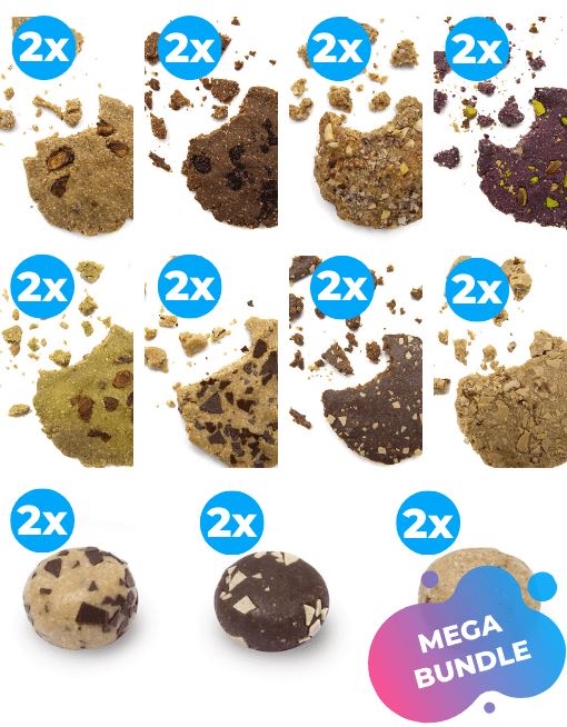 Cookie Bomb - Cacao & White Choc Nutritious Cookies MyRawJoy MEGA MIX | 22 COOKIES - 2 OF EACH FLAVOUR 