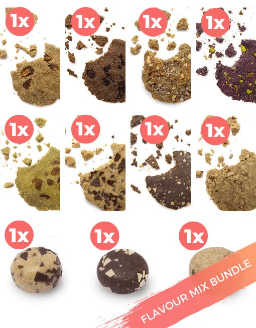 Cookie Bomb - Salted Caramel & Pecan Nutritious Cookies MyRawJoy FLAVOUR MIX BUNDLE | 11 COOKIES - 1 OF EACH FLAVOUR 