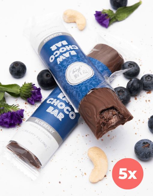 Cream Choco Bar - Blueberry Cream Cream Bars MyRawJoy 5 Bar Bundle Deal | €2.93 per Bar 